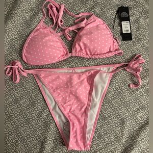 Fashion Nova Pink and White Bikini
